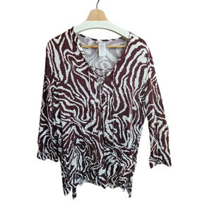 La Blanca Women's Lace Up Tunic Swimsuit Cover Up, Java Fierce Lines, 3X